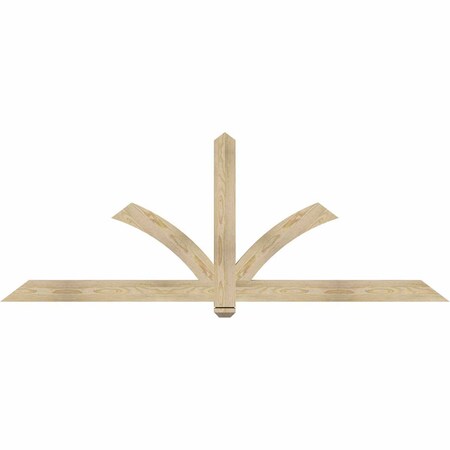 Ekena Millwork Redmond Rough Sawn Timber Gable Bracket, Douglas Fir, 84"W x 31"H x 2"D x 4"F, 9/12 Pitch GBW084X31X0204RED00RDF